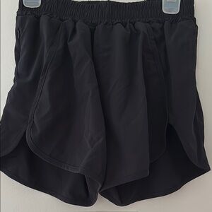 Black Athletic Shorts with Elastic Waistband and Lightweight Design
